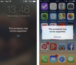 iPhone Accessories Not Supported