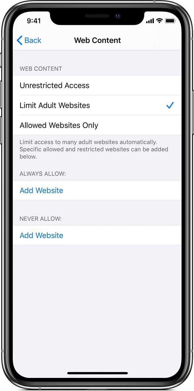 Safari parental controls for iphone
