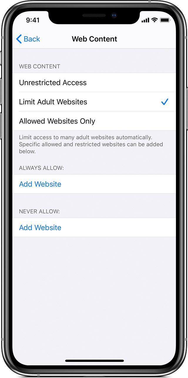 Safari parental controls for iphone