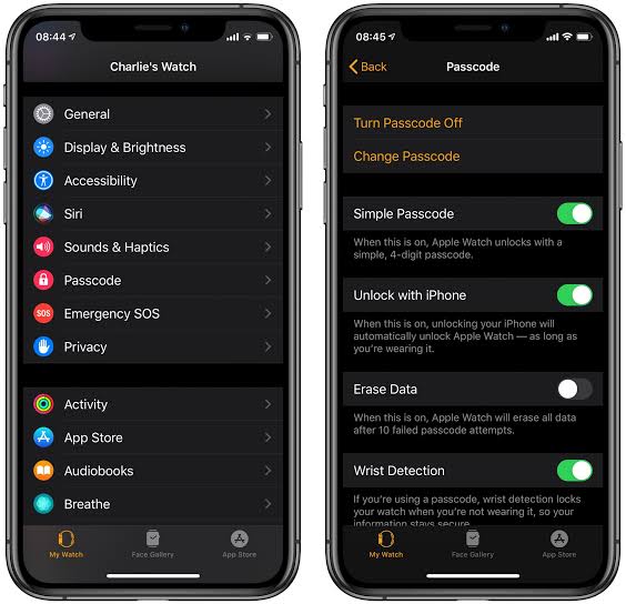 Reset apple watch with password 
