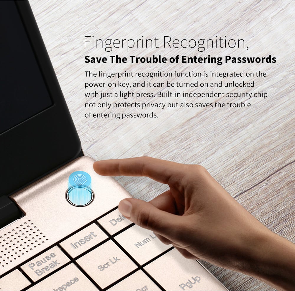 Kuu k2 laptop fingerprint unlocking feature
