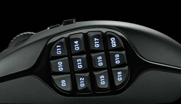 Logitech G600 MMO Mouse Design