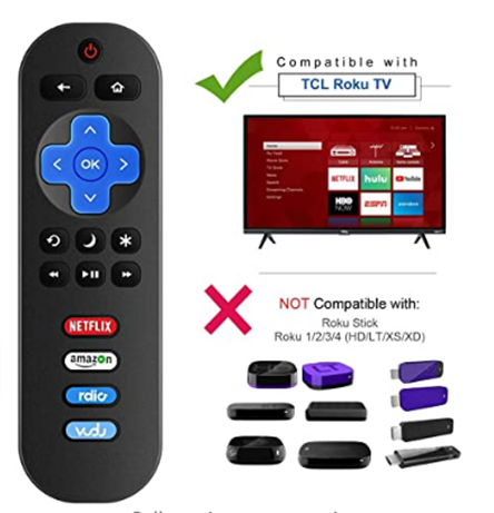 Motiexic RC280 Remote Control for TCL Roku TV