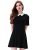 Women’s Short Sleeve Casual Peter Pan Collar Flare Dress